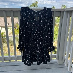 Inspired Hearts Black Floral Long Sleeve Dress
